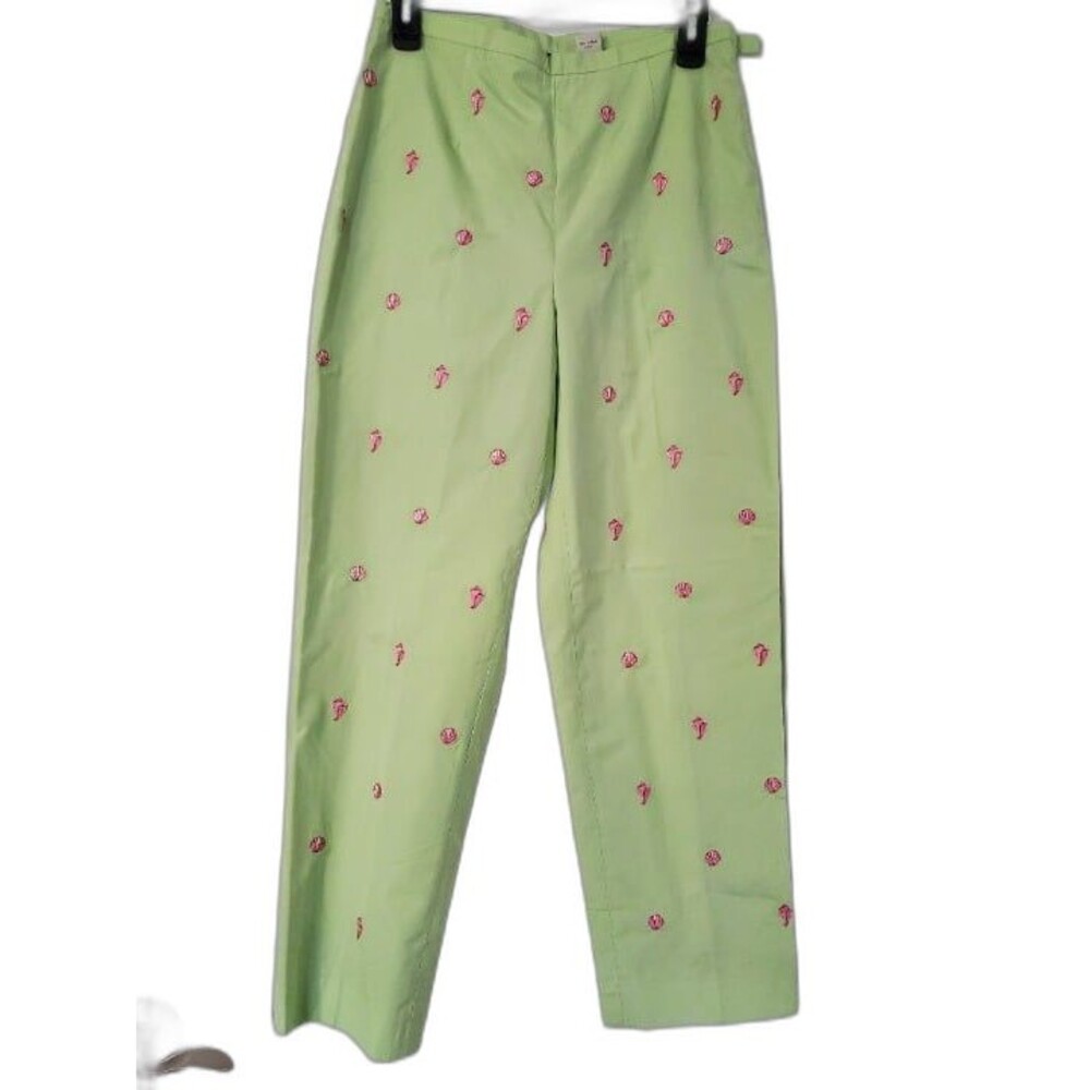 Women's Brooks Brothers Fully Lined Green Cotton Slacks w Pink  Shells 8
